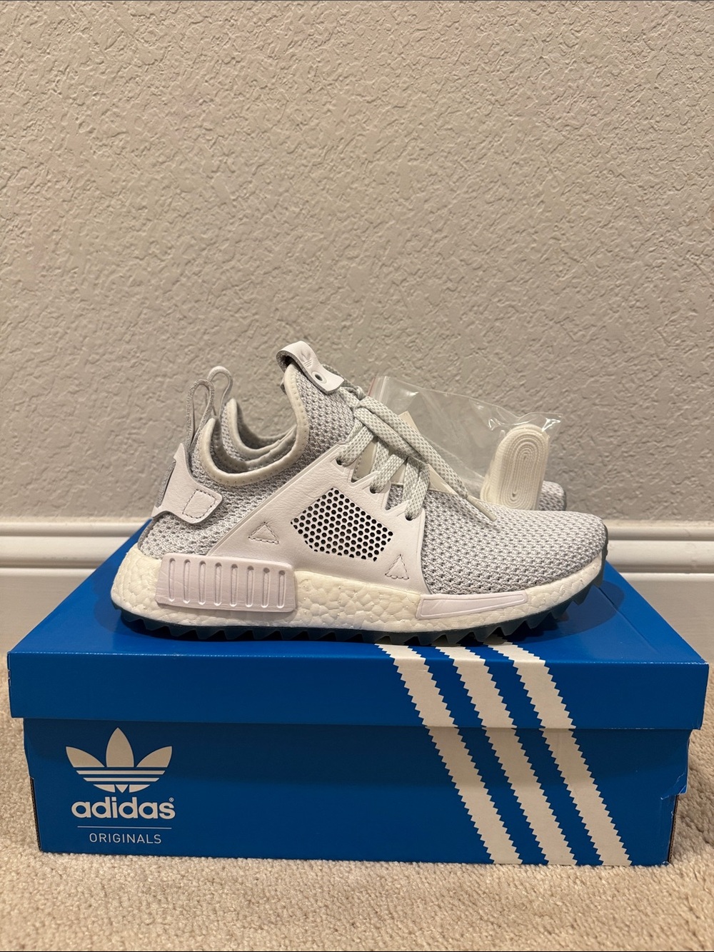 adidas NMD_R1 Primeknit Sneaker - Light Grey and White